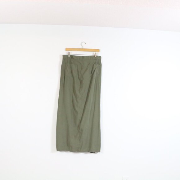 *Max Studio Olive Green Skirt with Slit - Picture 7 of 7